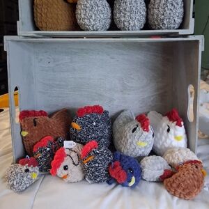 Handmade Crochet Chicken Plush Set